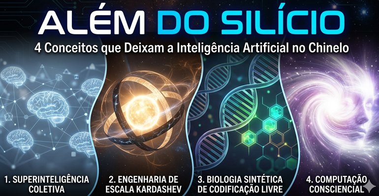 Capa do artigo Além do Silício: 4 Conceitos que Deixam a Inteligência Artificial no Chinelo