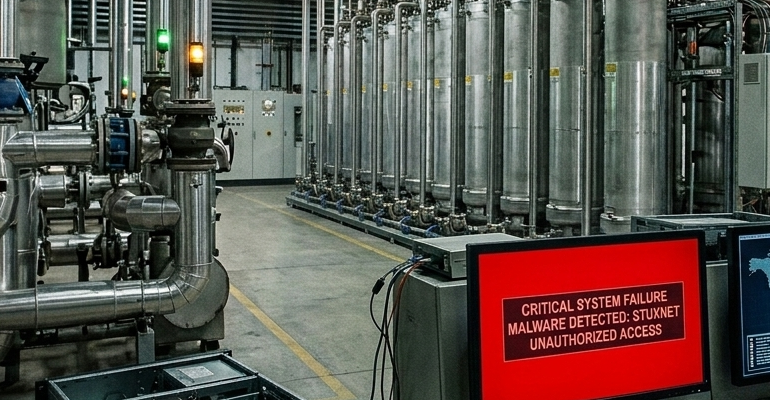Capa do artigo Do Bit ao Átomo: O Guia Definitivo do Stuxnet e a Ilusão do Air-Gap na Segurança Industrial